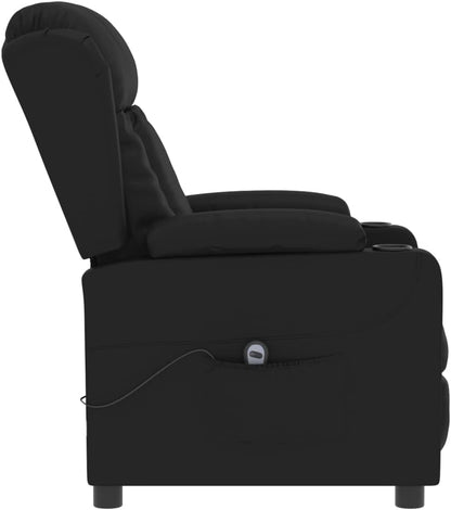 Relaxstoel – Elektrische Relaxstoel – Tv-Stoel – Ligstoel – Verstelbare Stoel – Zwart Kunstleer – 3 Ligposities Met Afstandsbediening – Stevig Hout-Metaal Frame