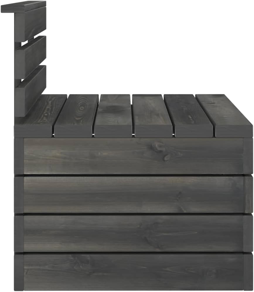 Terrasmeubelen, tuinbank, meubelsets, lounge-set, loungemeubelen, 2-delig, tuinbankstel van pallets grenenhout, donkergrijs - QUORE