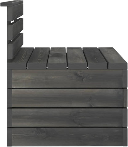 Terrasmeubelen, tuinbank, meubelsets, lounge-set, loungemeubelen, 2-delig, tuinbankstel van pallets grenenhout, donkergrijs - QUORE