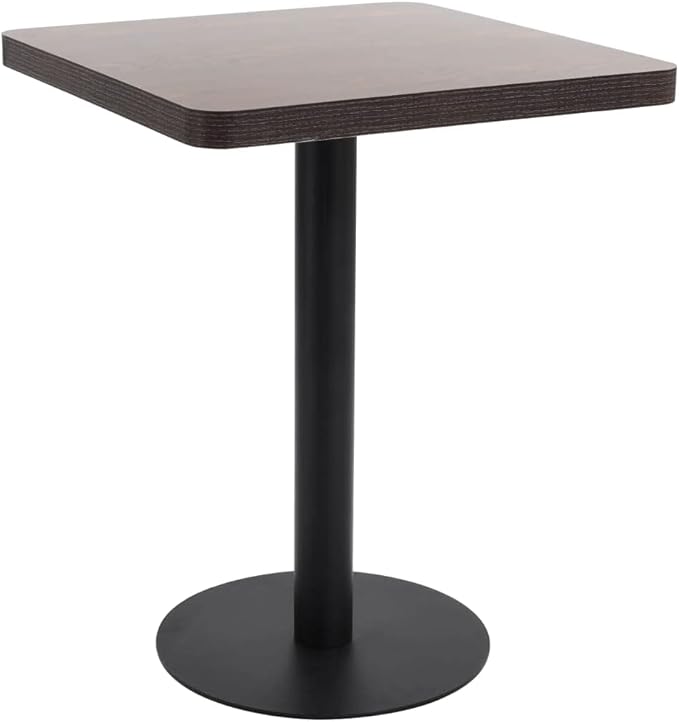 vidaXL Bistro table 60x60 cm MDF dark brown - QUORE