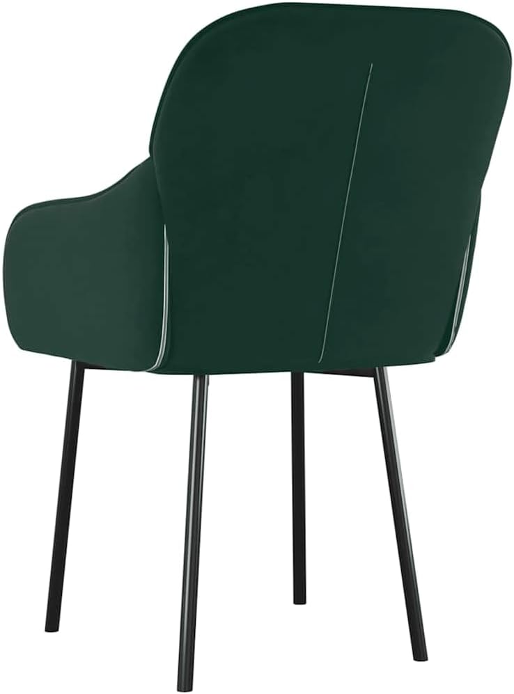 vidaXL Eetkamerstoelen 2 st fluweel donkergroen, eetstoel, keukenstoel, keuken stoel, stoel, eetkamer stoel, zetel, eetkamerstoel met armeluning