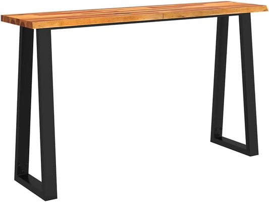 vidaXL Wall table with natural edge 140x40x80 cm solid acacia wood