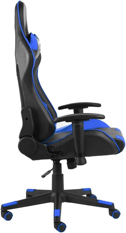 Gamingstoel – Gamestoel – Bureaustoel – Draaistoel – Zwarte Blauw Design – Ergonomisch Met Nek- En Rugkussens – Verstelbare Hoogte En Rugleuning