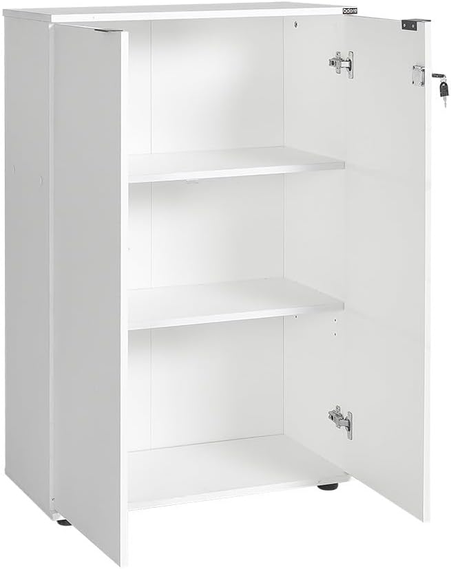 Elegant Diamond White Bookshelf, 72 cm x 109 cm x 34 cm | 100% Melamine Coated Particle Board, 16 mm dik, ideaal voor moderne decoratie thuis en op kantoor