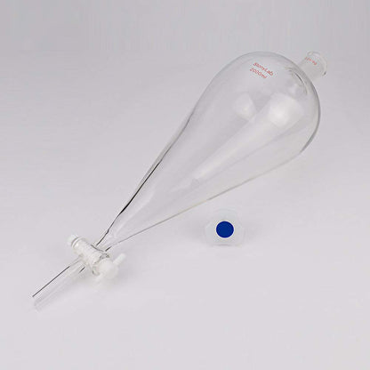 stonylab Borosilicaat Glas 2000ml Zware Wand Conische Scheitrechter met 24/40 Gewrichten en PTFE Afsluitkraan, 2000ml