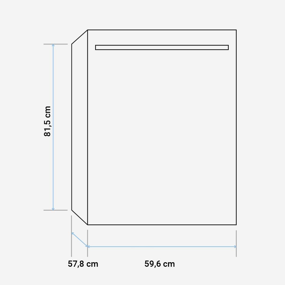 UNIVERSALBLUE White glass dishwasher, semi-black, 60 cm, 5 washing programs, 12 services