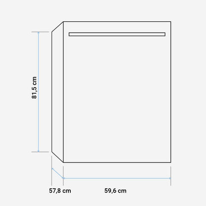 UNIVERSALBLUE White glass dishwasher, semi-black, 60 cm, 5 washing programs, 12 services