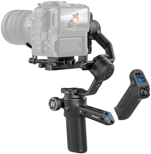 FeiyuTech SCORP 3 DSLR Gimbal – 3-assige stabilisator, AI-tracking, 3,5 kg draagvermogen, 14 u batterij, verticale opname, afstandsbediening, voor Sony/Canon/Nikon