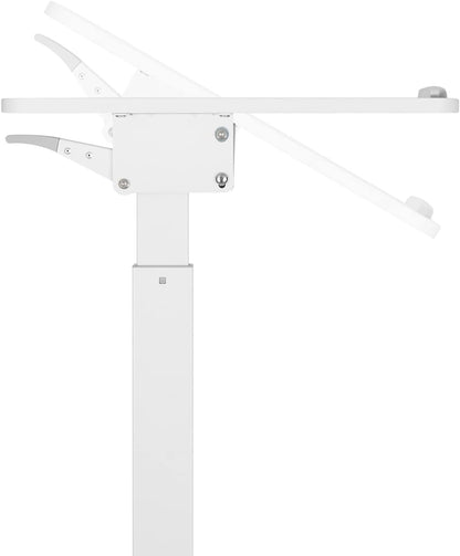 Maclean MC-892 in hoogte verstelbare laptoptafel met wielen zit-sta-bureau gasveer in hoogte verstelbaar tot max. 113 cm 30 graden kantelbaar belastbaar tot 8 kg (witte kleur)