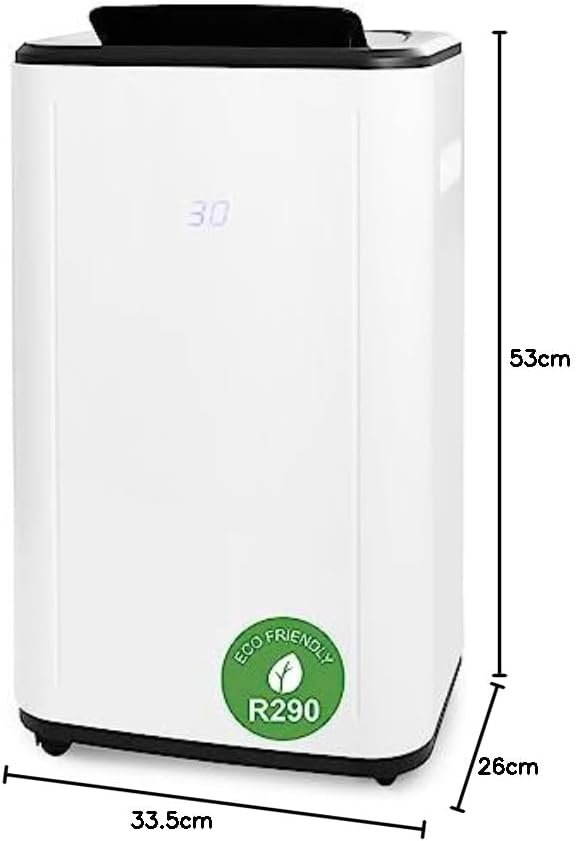 Emerio DH-129238 Luchtontvochtiger met R290, 30 l/dag, auto-stop wanneer vol, kamergrootte tot 60 m², led-display, timer, droogfunctie voor kleding, tegen vocht en schimmel, grote tank van 6 liter