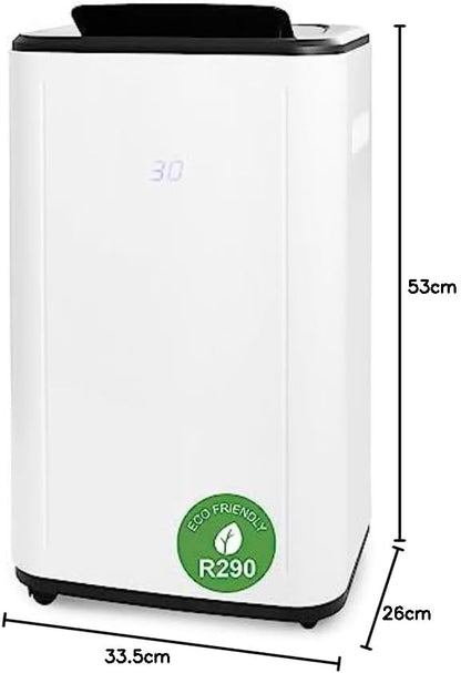 Emerio DH-129238 Luchtontvochtiger met R290, 30 l/dag, auto-stop wanneer vol, kamergrootte tot 60 m², led-display, timer, droogfunctie voor kleding, tegen vocht en schimmel, grote tank van 6 liter