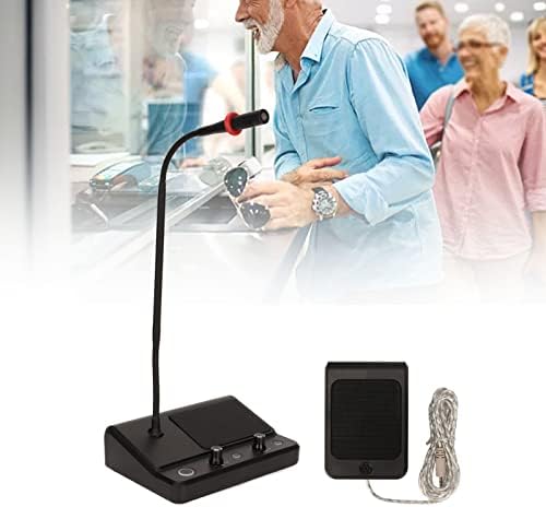Window Speaker Intercom System, Dual Way Microfoon en Luidspreker, Bank Window Intercom Counter Glazen Raammicrofoon, voor Ticketkantoren, Ziekenhuizen, Ambassade Visa-kantoren, Stationsraam(EU)