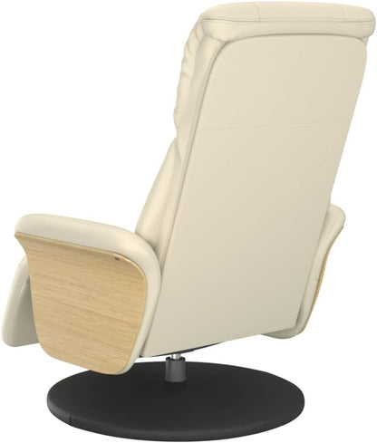 vidaXL Fauteuil verstelbaar met voetensteun kunstleer crèmekleurig