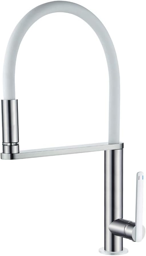 Grifema Dover - Kitchen Faucet with built-in LED light spout, three changes, flexible spout sink mixer, brushed nickel