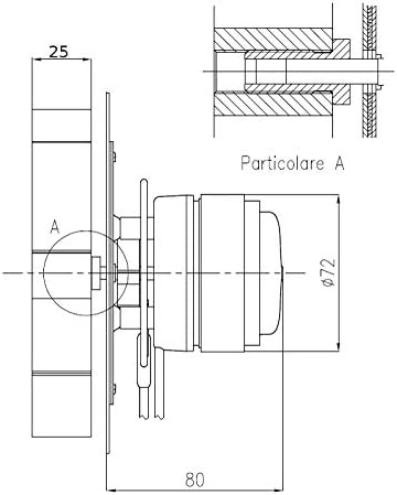 rookafzuiging voor pelletkachels met EcoFit 2RECA3-motor, FANDIS VFCA23 met ventilator van 25 mm hoogte, vermogen 23/27 watt, diameter ventilator 150 mm