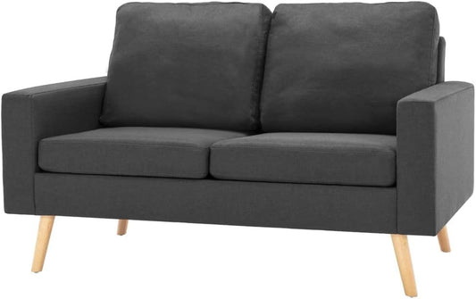 vidaXL Two-seater sofa fabric dark grey - QUORE
