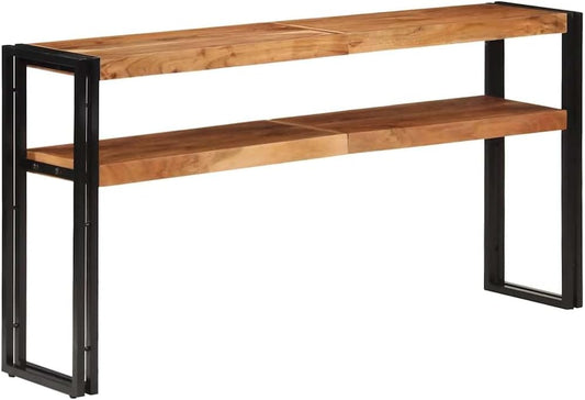 vidaXL Solid Acacia Wood Wall Table Furniture Console Console Table Half Table Wall Tables Table Haltable Corridor Table Consoles Tables Furniture