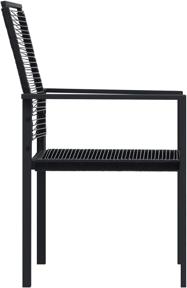 Garden Chairs Set of 4 PVC Rattan Black Balcony Chair Patio Chair Dining Chairs for Patio, Garden and Balcony - QUORE
