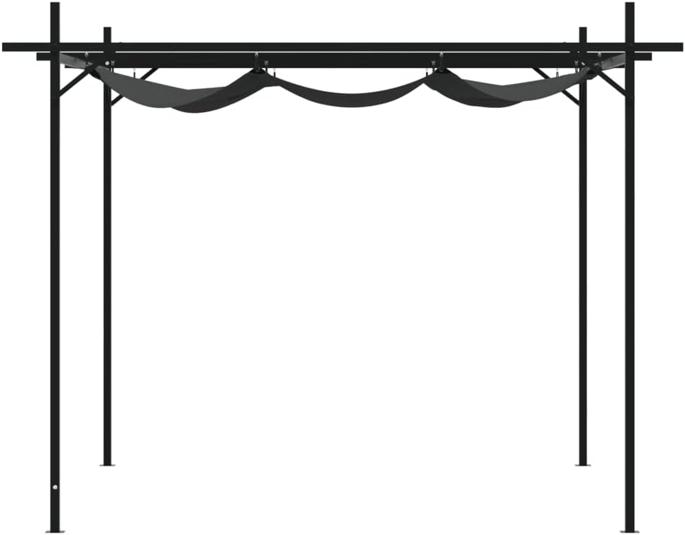 Pergola with retractable roof Anthracite 295x292x230cm, Canopies & Gazebos Outdoor & Garden - QUORE