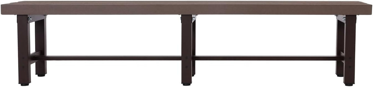 Mendler HWC-K60 Aluminium Garden Bench Sofa Park Bench Balcony Bench Weatherproof WPC 180 cm Brown - QUORE
