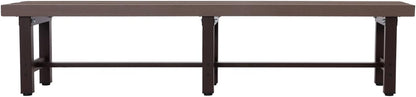 Mendler HWC-K60 Aluminium Garden Bench Sofa Park Bench Balcony Bench Weatherproof WPC 180 cm Brown - QUORE
