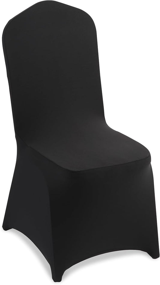 Stoelhoezen – Stoelhoes – Stoelbekleding – Beschermhoes – Stoelcover – Elastisch & Rekbaar – Set Van 150 Stuks – Zwart – Geschikt Voor Stoelen Tot 51x45x95 Cm – Machinewasbaar