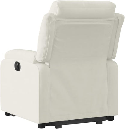 Recliner Chair with Stand Aid, Electric Cream, Velvet, TV Chair with Reclining Function, Single Lounger, Relax Chair for Living Room, Bedroom