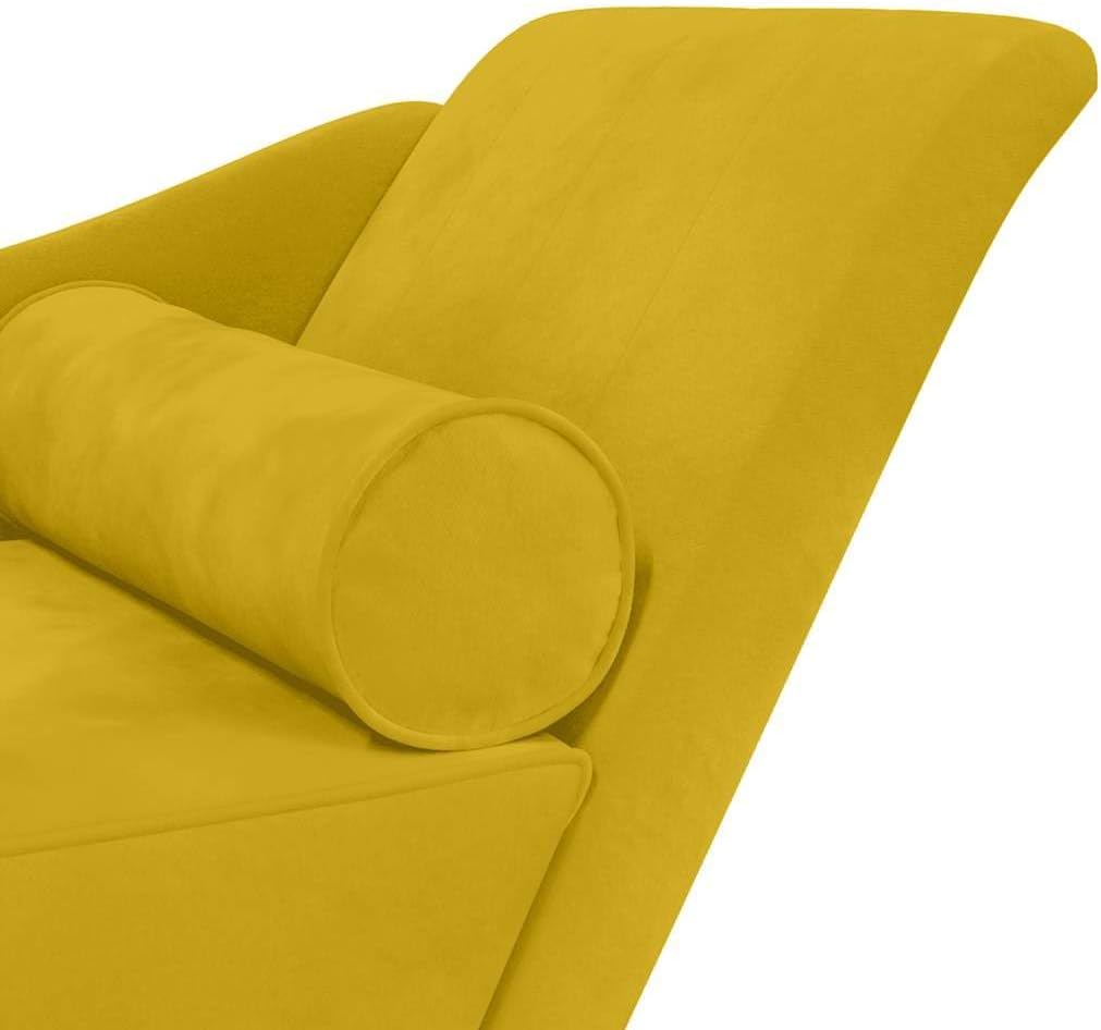 Chaise Longue – Loungesofa – Divan – Loungezetel – Relaxbank – Gele Velvet – Compact Formaat – Zacht Fluweel