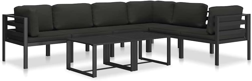 vidaXL Single Seat Sofa with Cushions Single Seat Sofa Sofa Furniture Seating Sofa Single Sofa Lounge Sofa Garden Bench Seating Sofa Aluminium Anthracite - QUORE