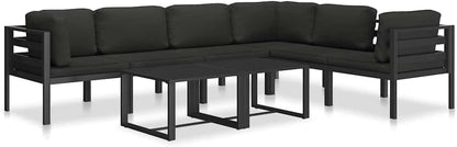 vidaXL Single Seat Sofa with Cushions Single Seat Sofa Sofa Furniture Seating Sofa Single Sofa Lounge Sofa Garden Bench Seating Sofa Aluminium Anthracite - QUORE