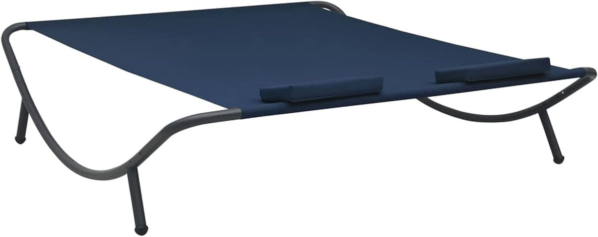 Tidyard Dubbel ligbed voor buiten, terras, balkon, buiten, zwembad, strand, bank, chaise longue, stof, blauw, 200 x 173 x 45 cm - QUORE