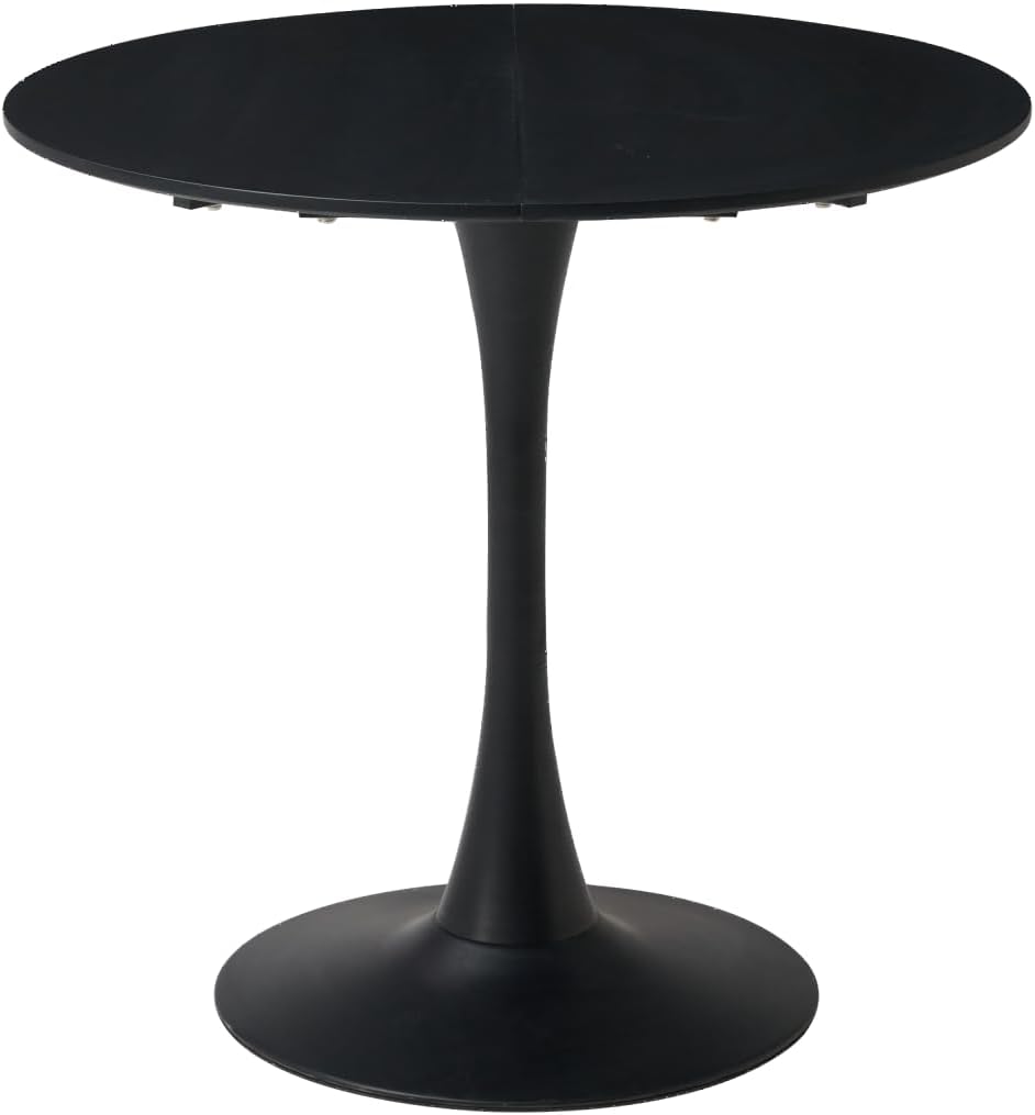 GrandCA HOME 80 cm, modern, ronde eettafel, geschikt voor 2-4 personen, keuken, woonkamer, eetkamer, zwart