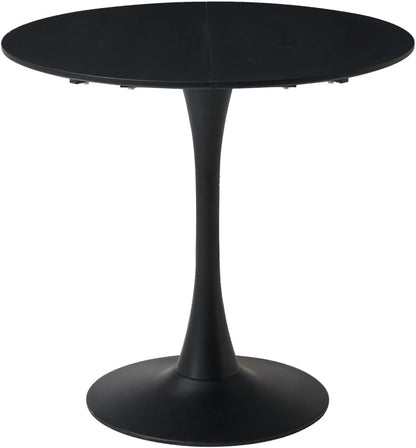 GrandCA HOME 80 cm, modern, ronde eettafel, geschikt voor 2-4 personen, keuken, woonkamer, eetkamer, zwart