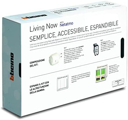 BTicino Living Now Smart SKW3601KIT, voor het in- en uitschakelen van lichten met smartphone of met spraakassistent, bestaande uit 1 gateway plug-in wit S36GWDC en 3 aansluitingen K4003C