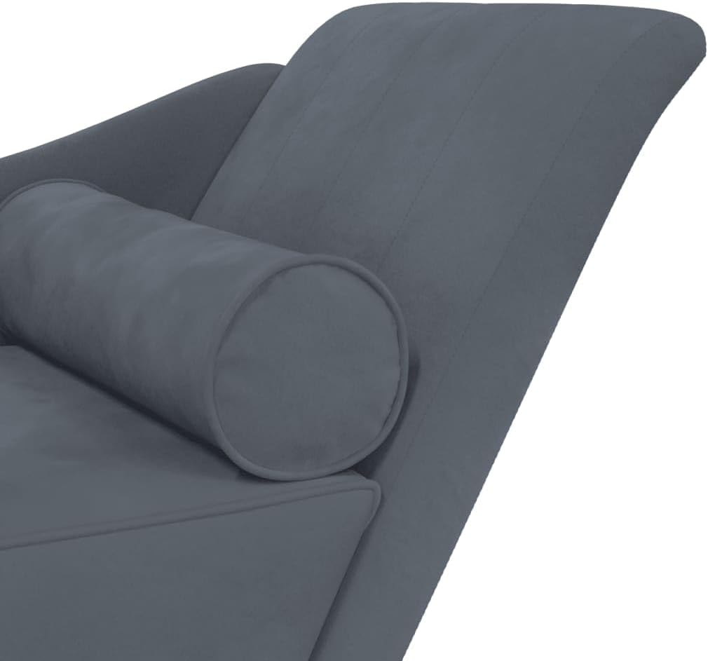 Chaise Longue – Lounge Sofa – Sofa – Fauteuil – Loungeset – Donkergrijs – Fluwelen Bekleding – Compact Formaat