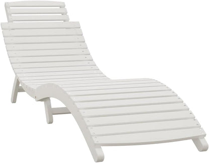 vidaXL Sunbed 184x55x64 cm Solid Acacia Wood White, Outdoor Bed, Sun Bed, Sun Bed, Garden Lounger, Sun Lounger, Outdoor Lounger, Sun Lounger, Wooden Lounger - QUORE