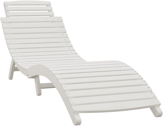 vidaXL Sunbed 184x55x64 cm Solid Acacia Wood White, Outdoor Bed, Sun Bed, Sun Bed, Garden Lounger, Sun Lounger, Outdoor Lounger, Sun Lounger, Wooden Lounger - QUORE