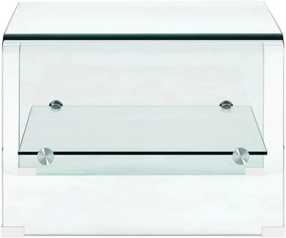vidaXL Salontafel 50x45x33 cm gehard glas transparant