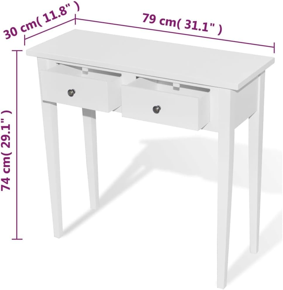 vidaXL Side Table with Drawers White Side Table Table Side Tables Furniture