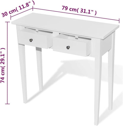 vidaXL Side Table with Drawers White Side Table Table Side Tables Furniture