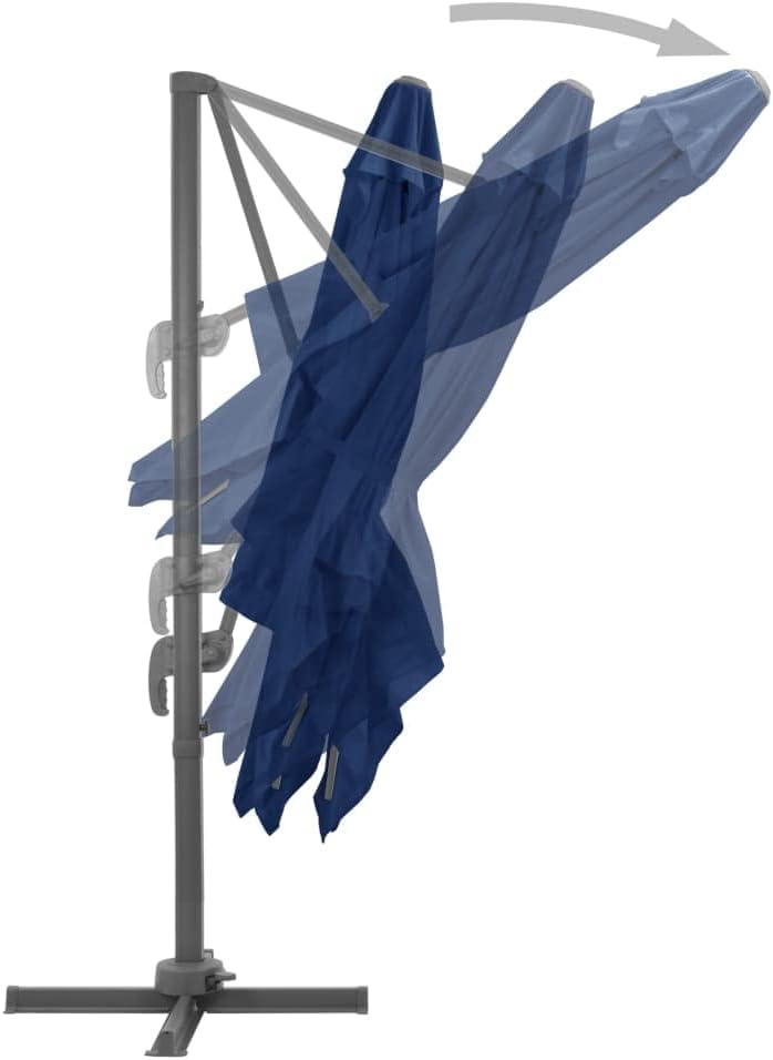 vidaXL Zweefparasol met aluminium paal 3x3 m azuurblauw