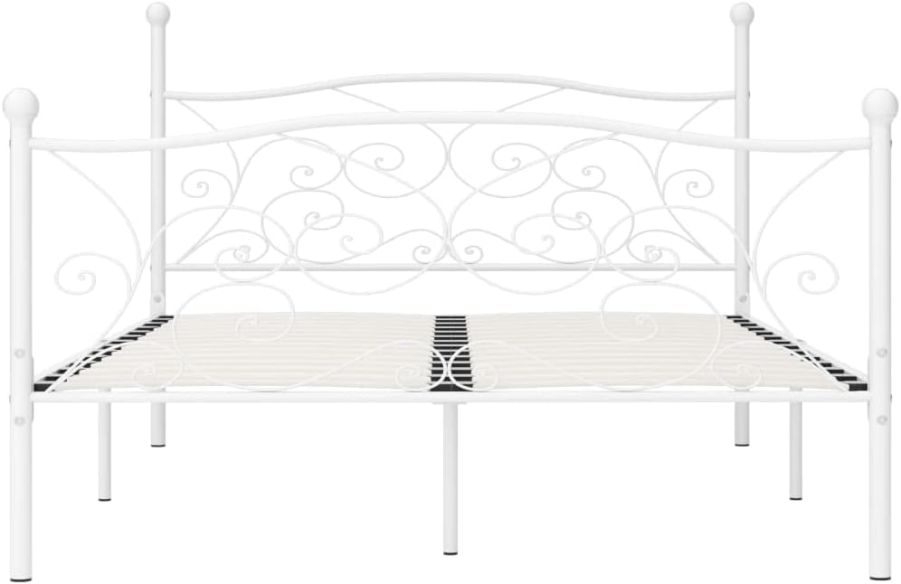 VidaXL Bedframe lattenbodem metaal 120x200 cm wit