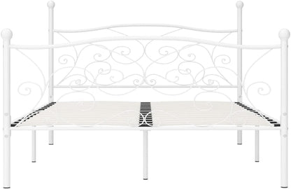 VidaXL Bedframe lattenbodem metaal 120x200 cm wit