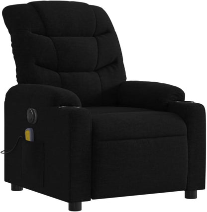 Elektrische Massagefauteuil – Relaxstoel – Massagestoel – Verstelbare Fauteuil – Lounge Stoel – 6-Punts Vibratiemassage – Stofbekleding Zwart