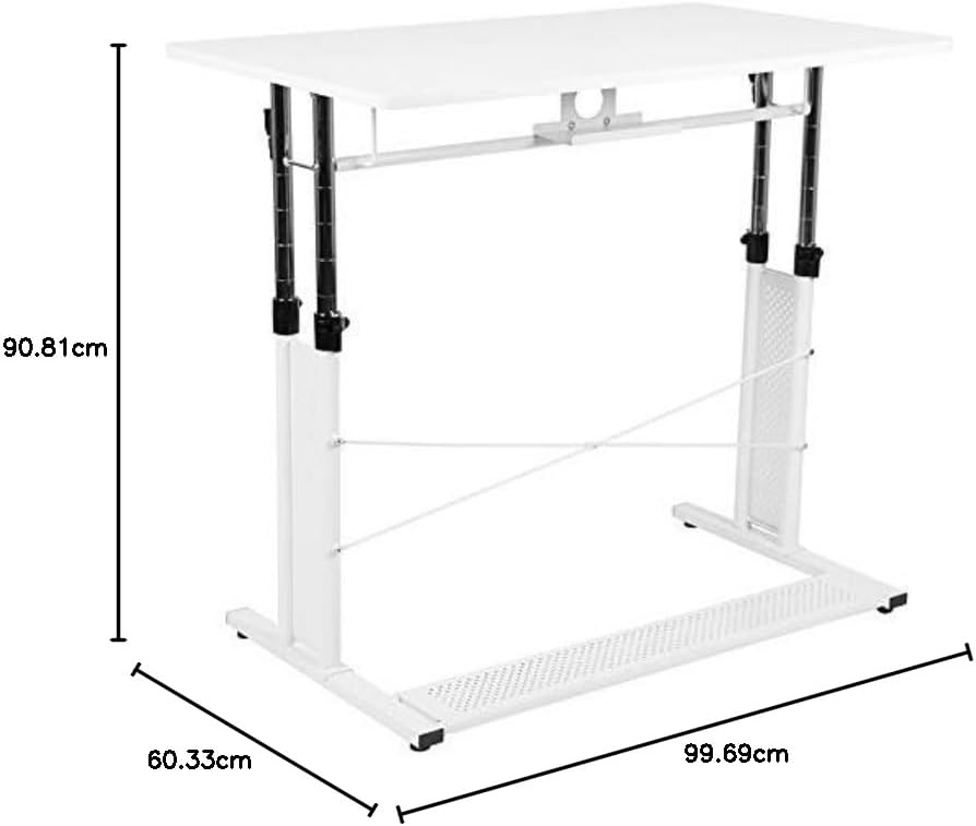 Flash Furniture Zit- en stabureaus, metaal, rustiek, 39,3' B x 23' D x 27'-35' H