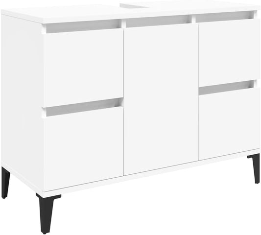 vidaXL Washbasin cabinet 80x33x60 cm carved wood white