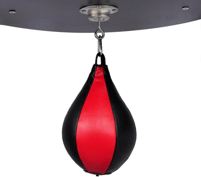 Dubbele Bokszakstandaard – Bokszakstatief – Speedballhouder – Bokstrainingstation – Bokszakhouder – Robuust Metaal-Hout Frame – 360° Draaibare Speedball
