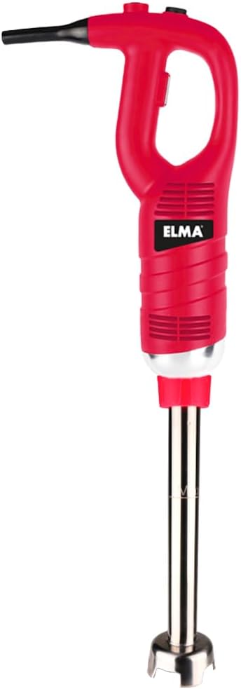 ELMA Professionele staafmixer, 25 cm roestvrijstalen hakmolen, krachtige motor met 450 W, variabele snelheid, ideaal voor horeca en industriële keukens, rood