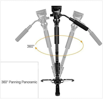 Monopod – Eenbenig Statief – Camerastatief – Fotostatief – Videostatief – Draaibare Basis – Tot 3 Kg Draagvermogen