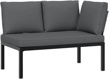 Garden Bench Made of Black Aluminium with Anthracite Cushion for Outdoors, Robust and Durable Structure for Patio or Patio, Comfortable Seat with Thick Cover and Cover - QUORE